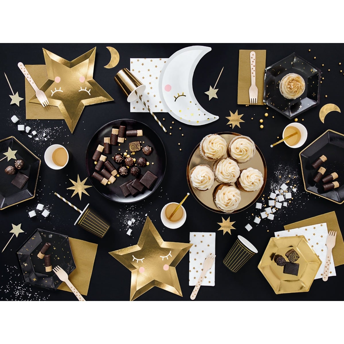 Assiettes Noir dorure (23cm)