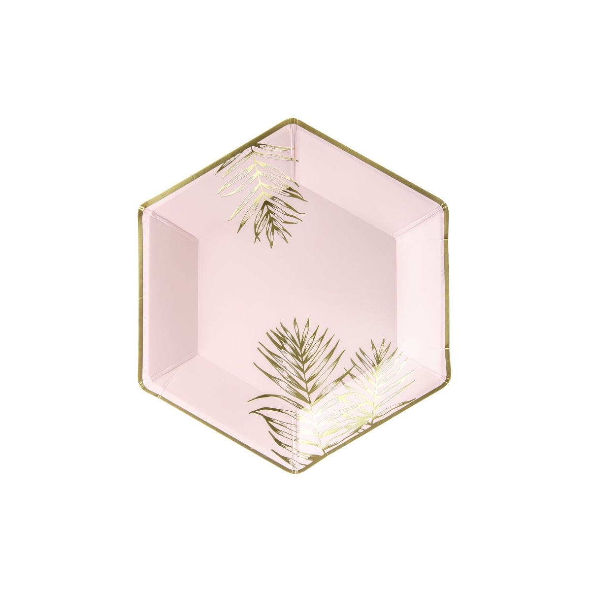 Assiettes Roses à Feuilles dorées (6pcs)