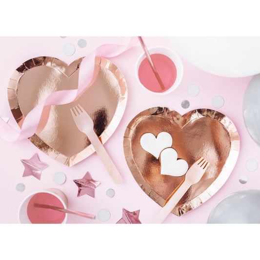 Assiettes coeur rose gold (6pcs)