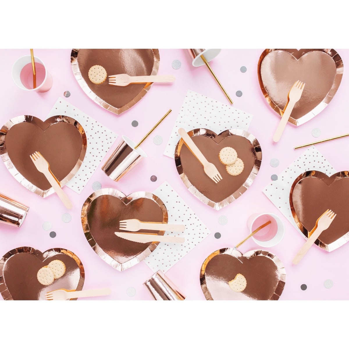 Assiettes coeur rose gold (6pcs)