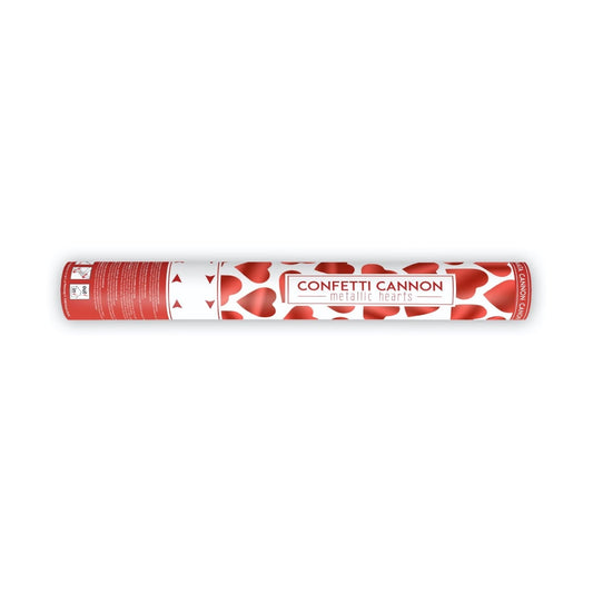 Canon à Confettis Coeurs Rouge - 40cm