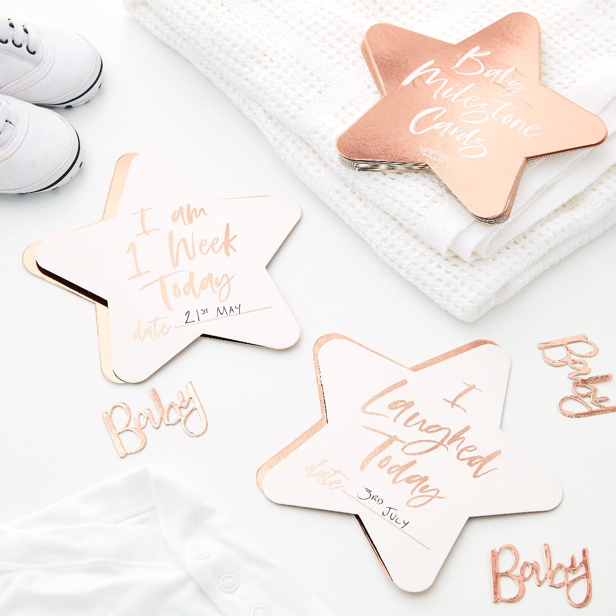 Cartes Etapes Bébé Rosegold (24pcs)