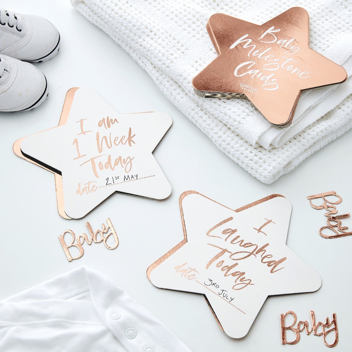 Cartes Etapes Bébé Rosegold (24pcs)