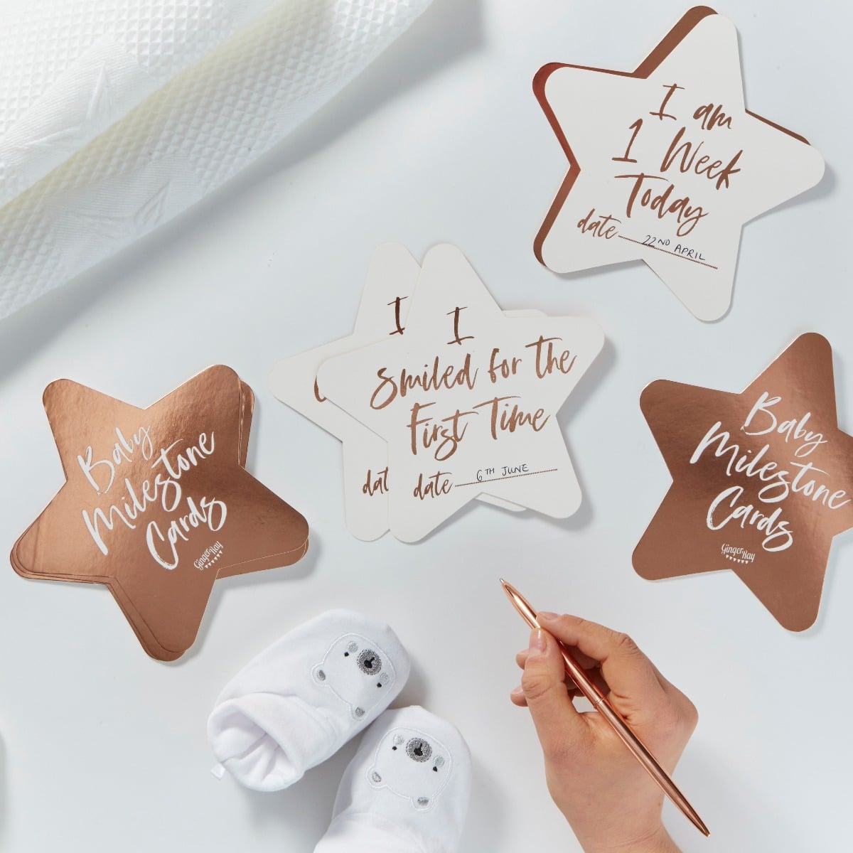 Cartes Etapes Bébé Rosegold (24pcs)