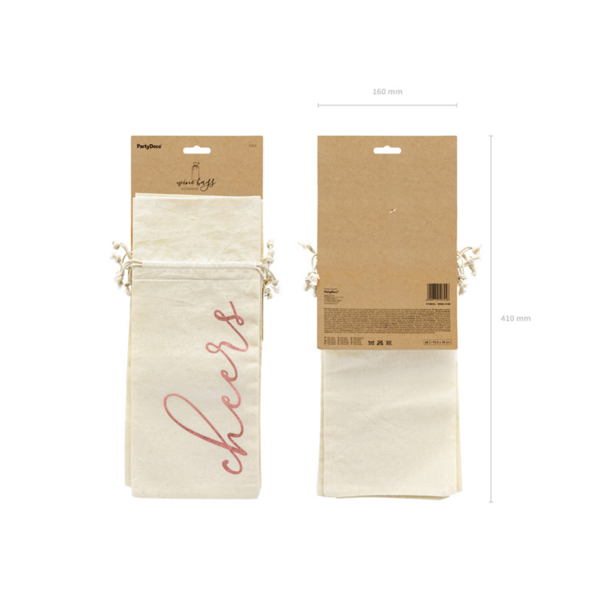 Sac bouteille en coton - Cheers