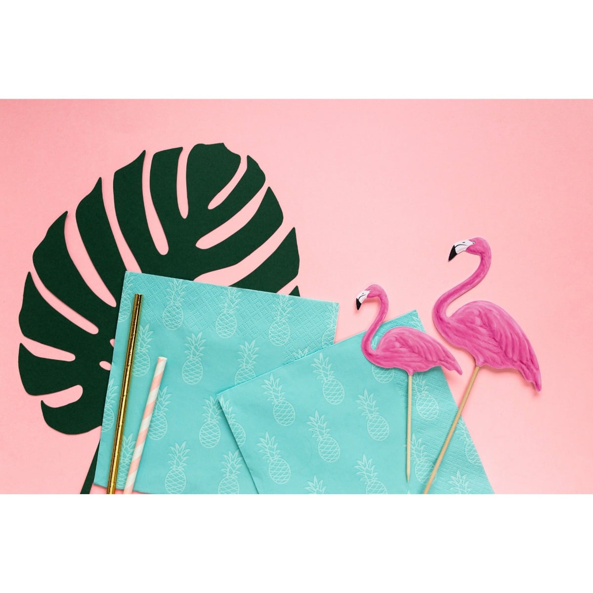 Feuilles tropicales en papier Vert (21pcs)