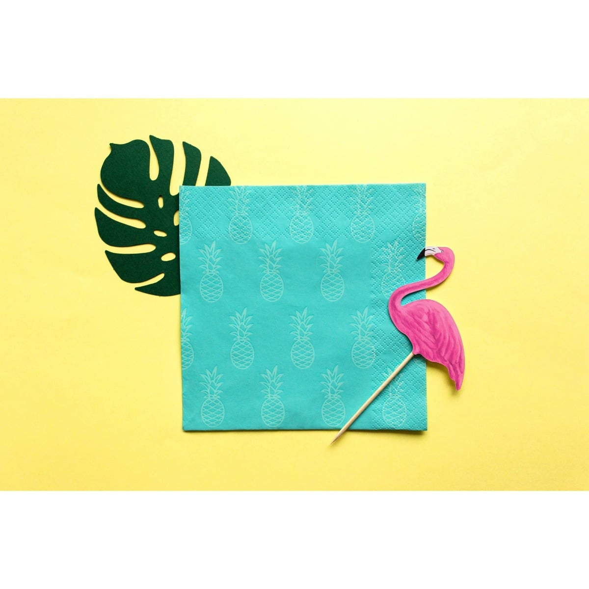 Feuilles tropicales en papier Vert (21pcs)