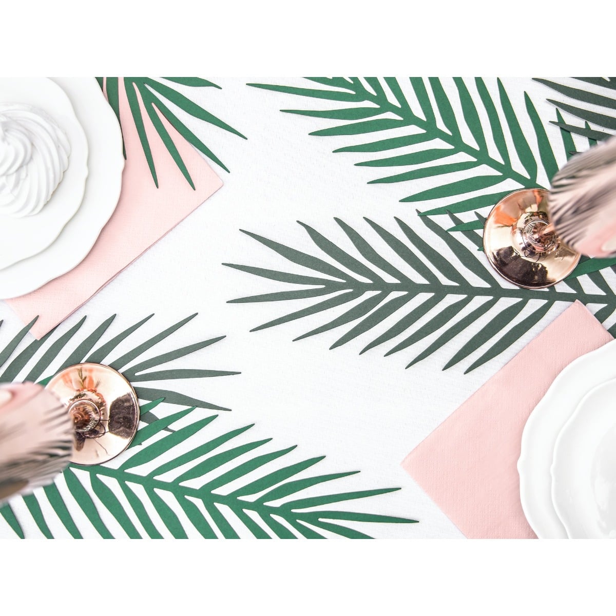 Feuilles tropicales en papier Vert (21pcs)